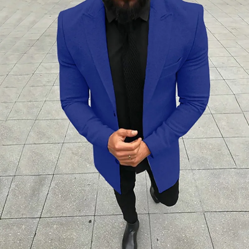 

Nice Winter Men Slim Woolen Coat Luxury High Quality Thick Warm Single-breasted Business Casual Coat Jacket Men Coats