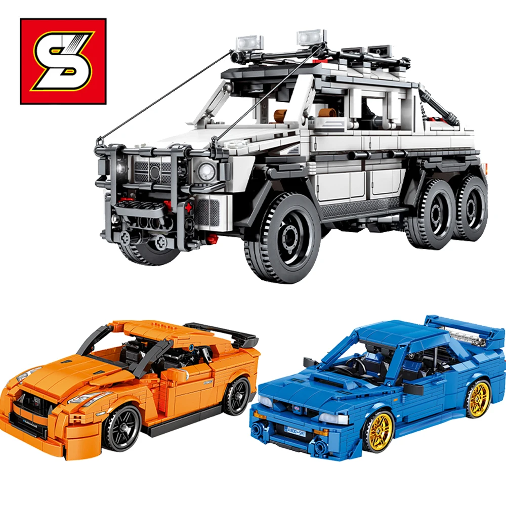 SY блочный город гоночные автомобили строительные блоки модель супер скоростных