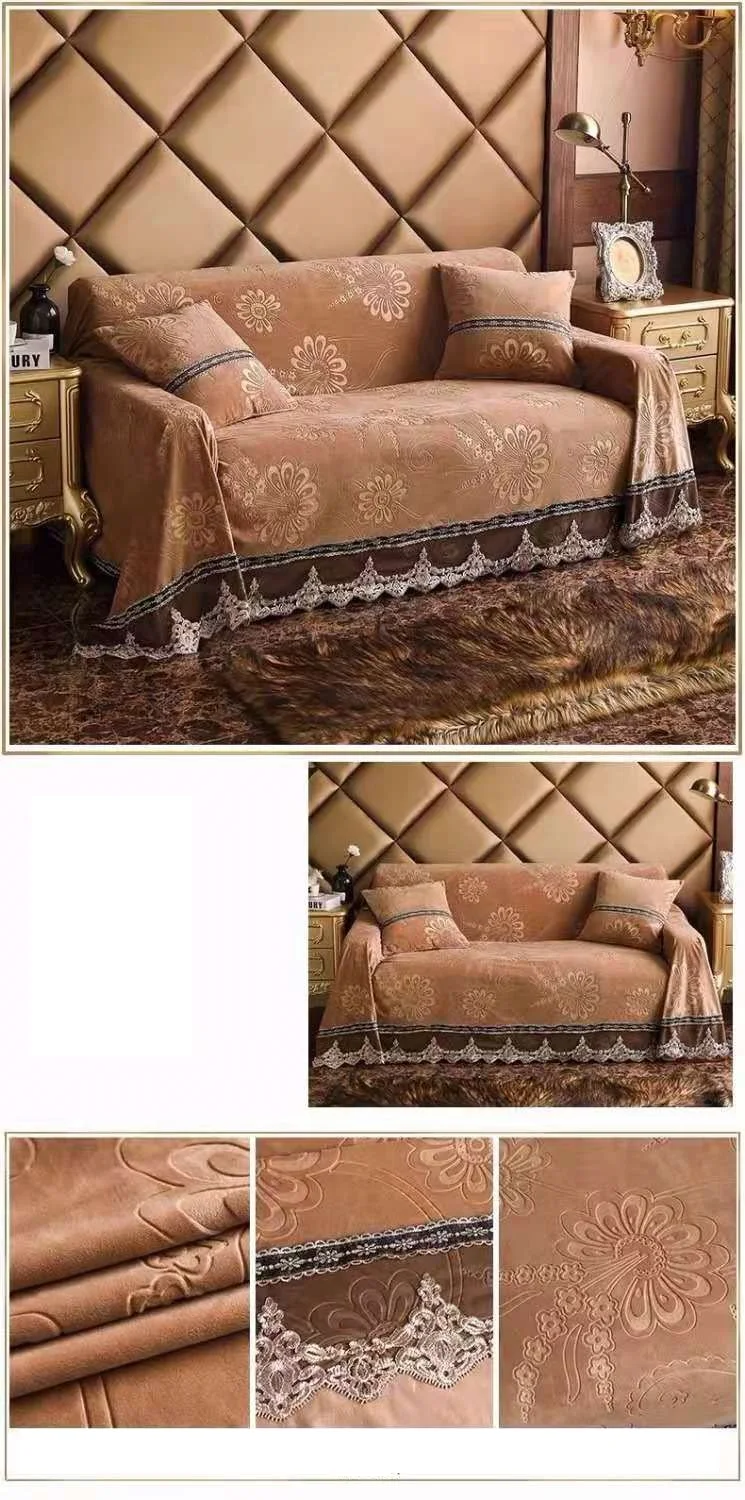 1/2/3/4-Seater Европейский роскошных диванов, Полотенца современный короткая плюшевая ткань для диванов все включено пылезащитный чехол для дивана