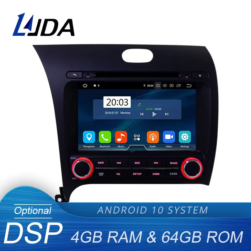 

Автомобильный DVD-плеер LJDA Android 10,0 для Kia CERATO K3 FORTE 2013-2016 мультимедийный GPS-навигатор стерео 2 Din автомобильный радиоприемник DSP 4G + 64G