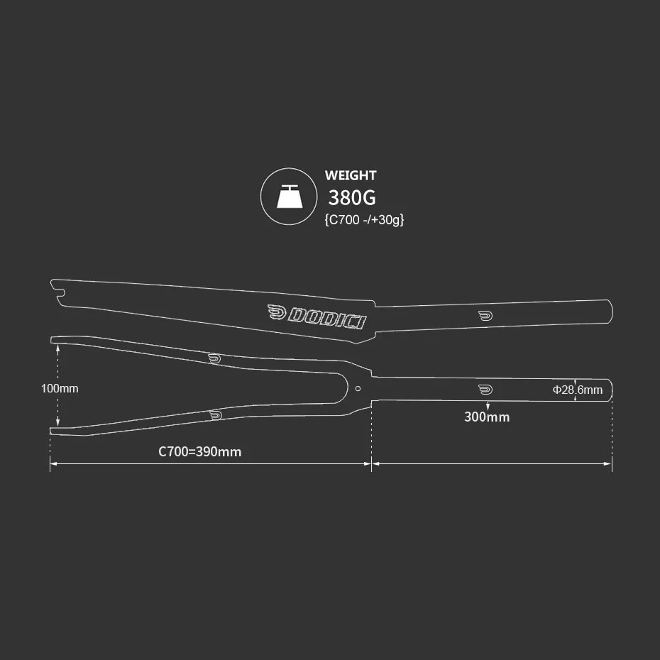 Вилка DODICI 700C из углеродного волокна с фиксированной передачей 28 6 мм вилка для
