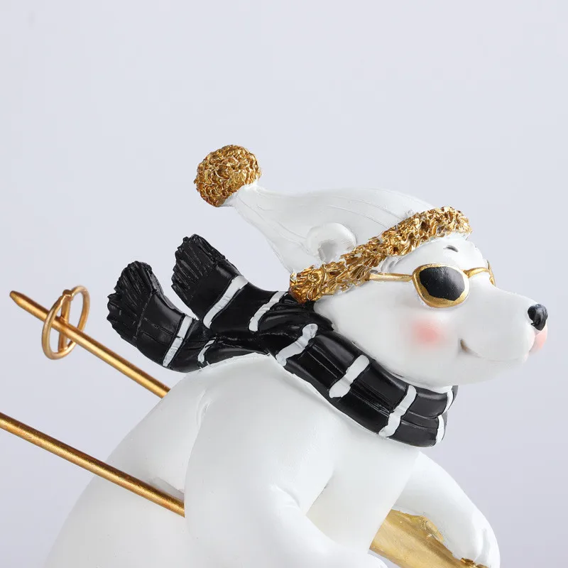 [HHT] Северный милый лыжный белый медведь украшения креативные изделия из смолы