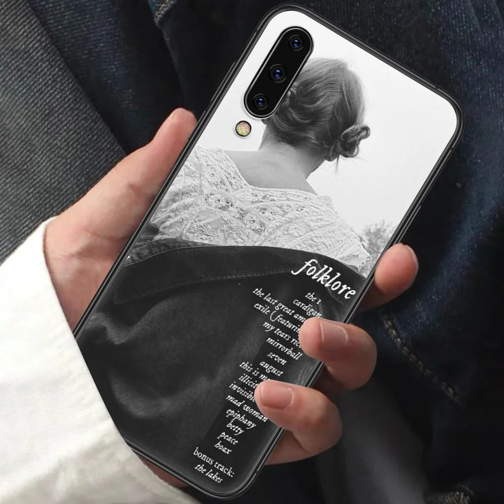 

New Album Taylor Folklore Phone Case For Samsung Galaxy A10 A20 A30 E A40 A50 A51 A70 A71 A J 5 6 7 8 2016 2017 2018 black
