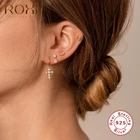ROXI элегантные сверкающие серьги-кольца с крестиком для женщин обручальные свадебные серьги серебро 925 ювелирные изделия CZ женские серьги