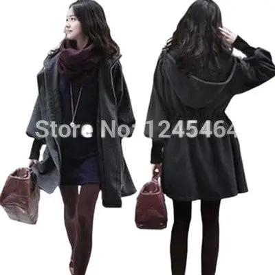 Женское осенне-зимнее кашемировое пальто с капюшоном и кулиской | Женская одежда