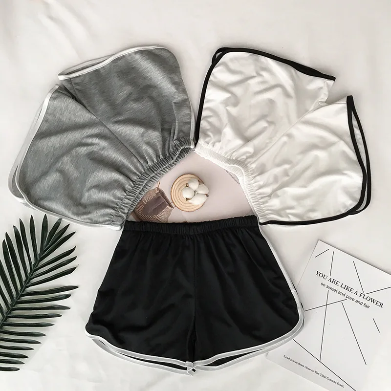 

2021 Simple Women Casual Shorts Patchwork Body Fitness Workout Summer Shorts Female Elastic Skinny Slim Beach