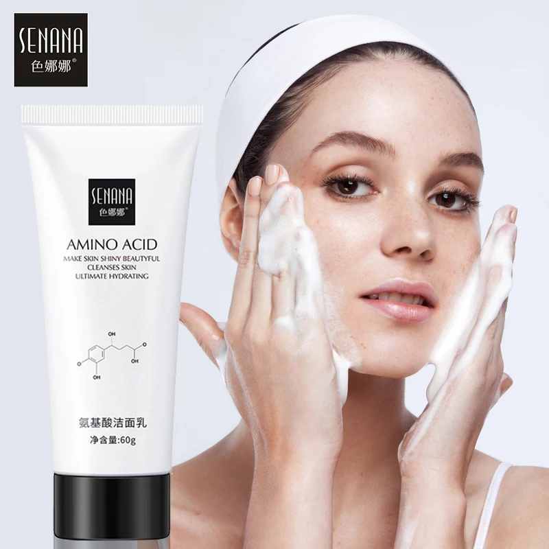 

SENANA Aloe Face Cleanser Facial Scrub Cleansing Acne Treatment Blackhead Remover Shrink Pores Amino Acid Extract Skin Care