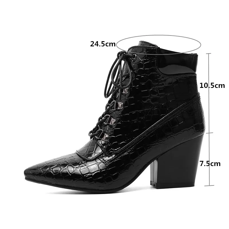 Женские ботильоны на шнуровке винно-красные черные в готическом стиле