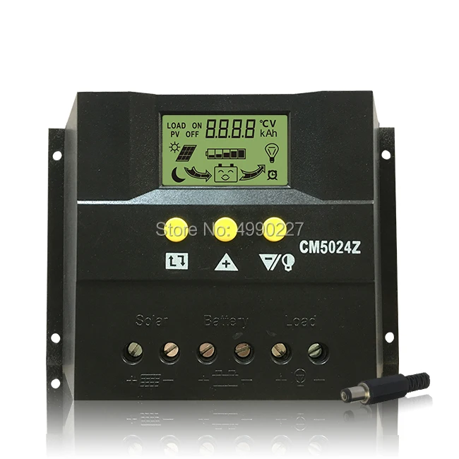 50A солнечный регулятор заряда аккумулятора CM5024Z CM5048Z 12/24 V/48 V PWM регулятором солнечного заряда ЖК-дисплей Экран Дисплей для решетки