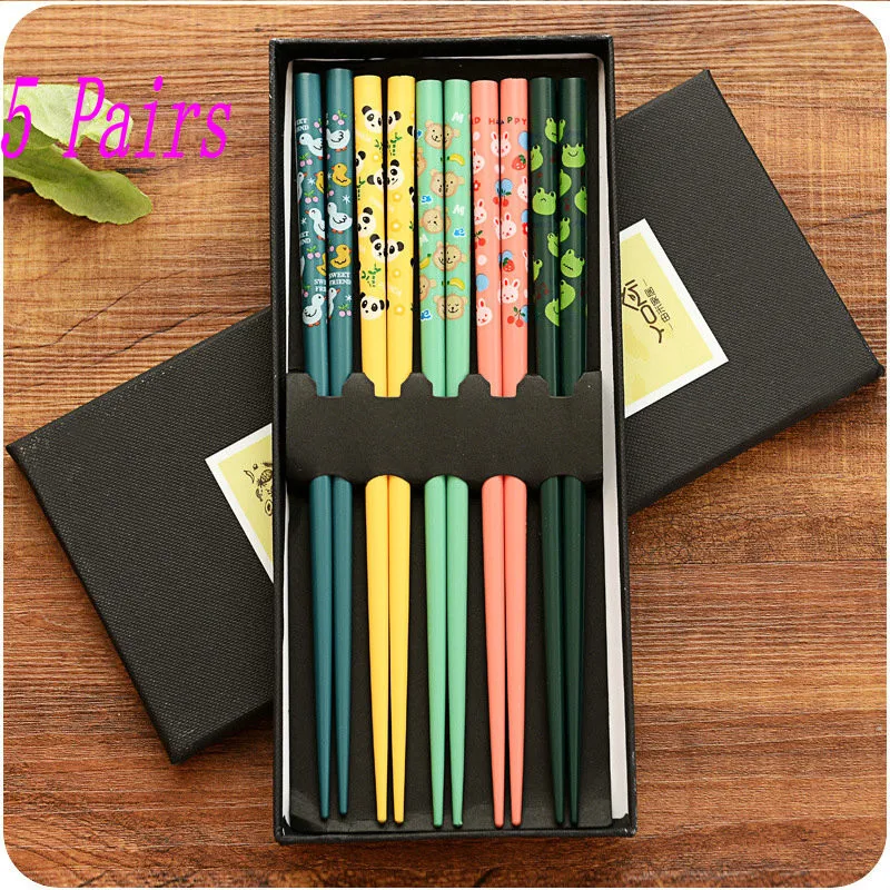 Китайские бамбуковые палочки для еды 5 пар многоразовая посуда японские