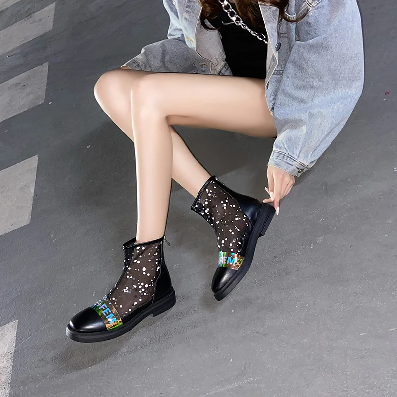 

Summer 2020 new wild cool handsome mesh short boots comfortable casual sandals outdoor female Z555