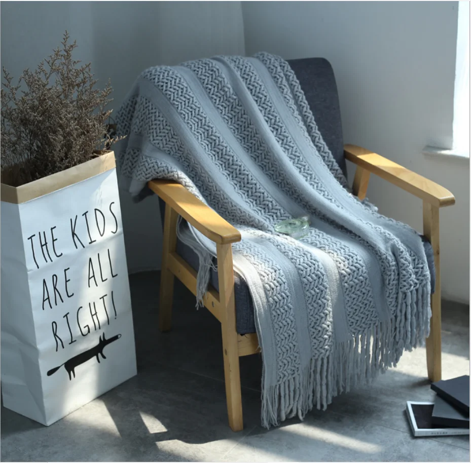 Нордическое одеяло для дивана офисное с шалью сна вязаное шерстяное отдыха