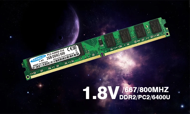 KANMEIQi Ram DDR2 2 ГБ 800 МГц PC2-6400U DIMM 4 Гб(2 ГБ* 2 шт) 667 МГц/5300 память для рабочего стола 240pin 1,8 в