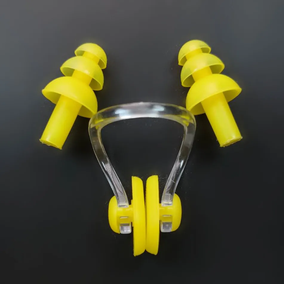 

Silicone Swimming Earplugs Nose Clip Waterproof Water Sports Fitness Swimming Accessories Nose Clip Earplugs