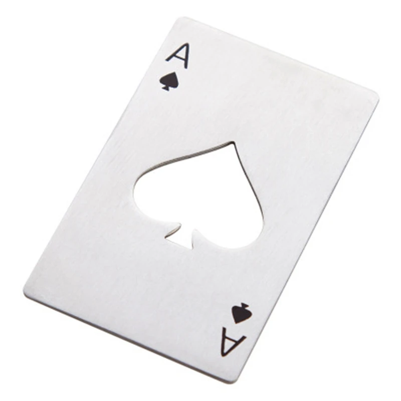 

8Pcs Stainless Steel Poker Playing Card Ace of Spades Bar Tool Soda Beer Bottle Cap Opener Gift Home Decor Compact