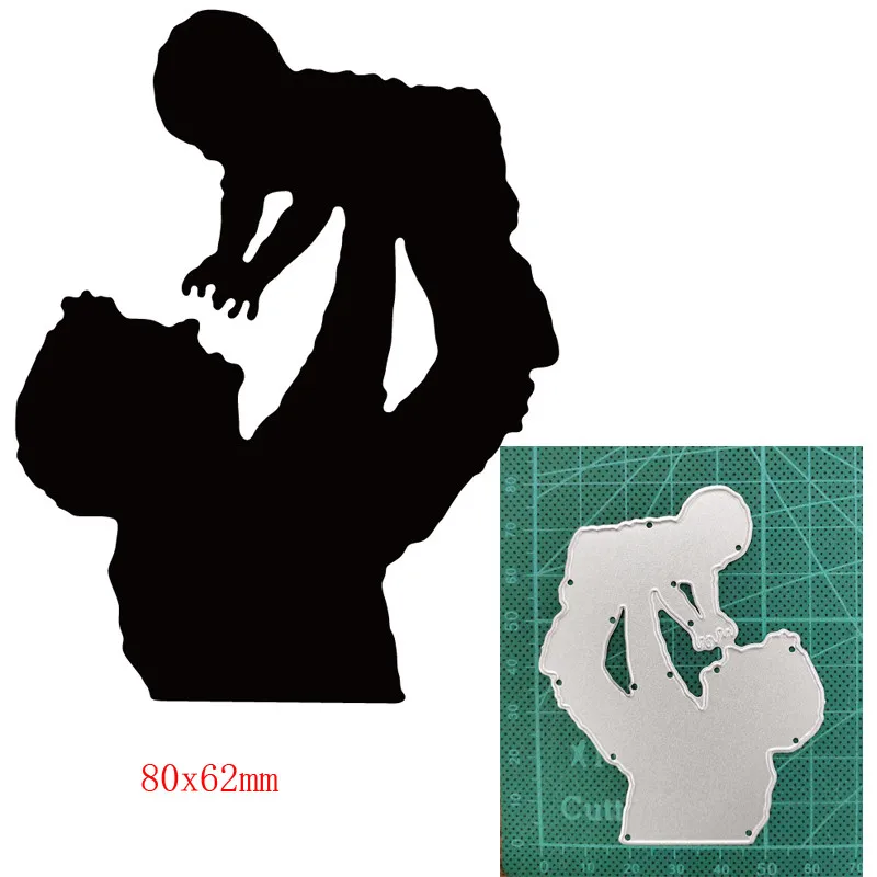 

80x62mm Father Holds Bbay Metal Cutting Dies Stencils dies for Scrapbook dies paper Craft knife mould blade punch Stencils dies