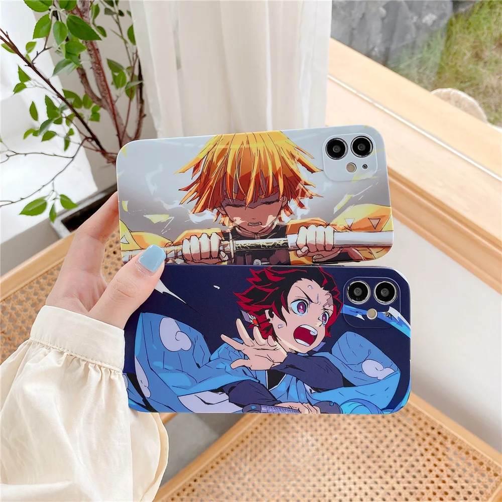 Чехол для телефона с японским аниме Kimetsu No Yaiba мягкий чехол iphone 12 mini 11 Pro X XS Max XR 7 8 Plus