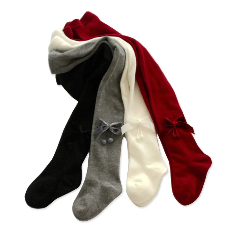 Детские колготки с бантиком и помпоном детские чулки по колено Чулочные изделия