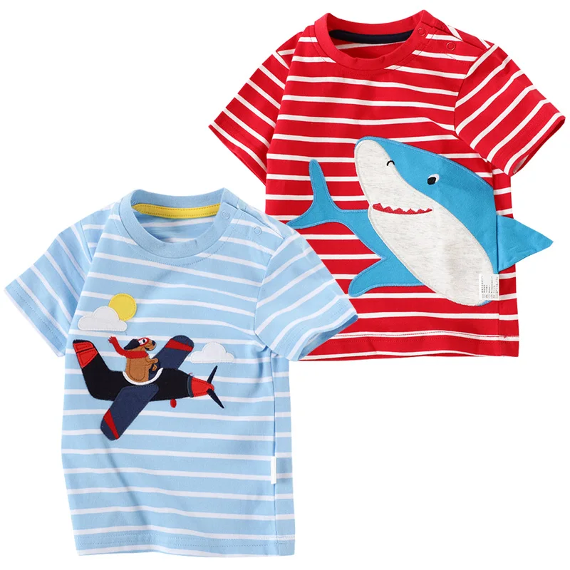 

Summer Shark Toddler Boys T-shirts Cute Cartoon Girls Tops Tees Cotton Shirt Quality Fashion Children's Shirt Kids Clothes