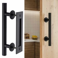 sliding barn door handle heavy duty pull and flush wood door handle set hardware for cabinet cupboard interior door 35 45mm