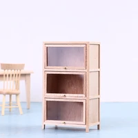 112 dollhouse miniature wood bookcase 3 tier shelf cabinet standing bookcase storage cabinet furniture toy dollhouse home decor