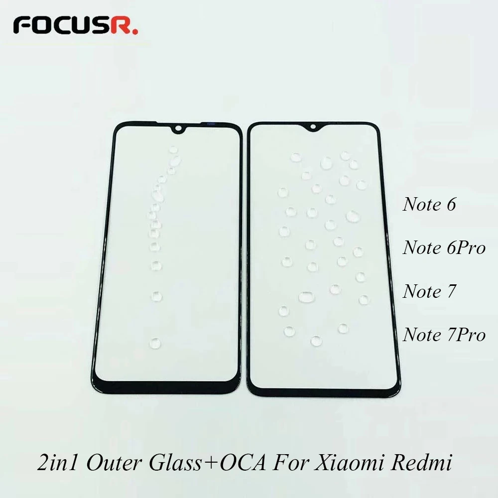2 в 1 ЖК экран Сенсорная панель внешнее стекло крышка объектива с OCA для Xiaomi Redmi Note 6