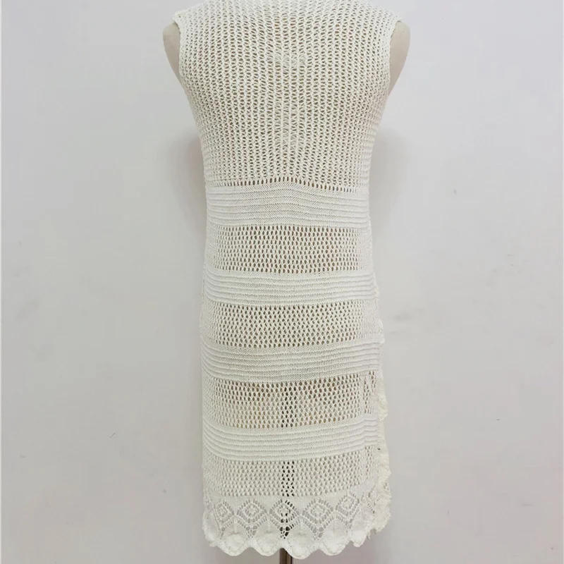 2021 вязаный крючком белый пляжный накидка платье Пляжная туника парео купальный