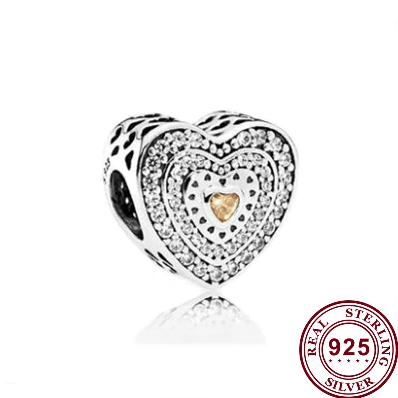 

Бусины из серебра 925 пробы в форме сердца для браслетов и ожерелий Pandora