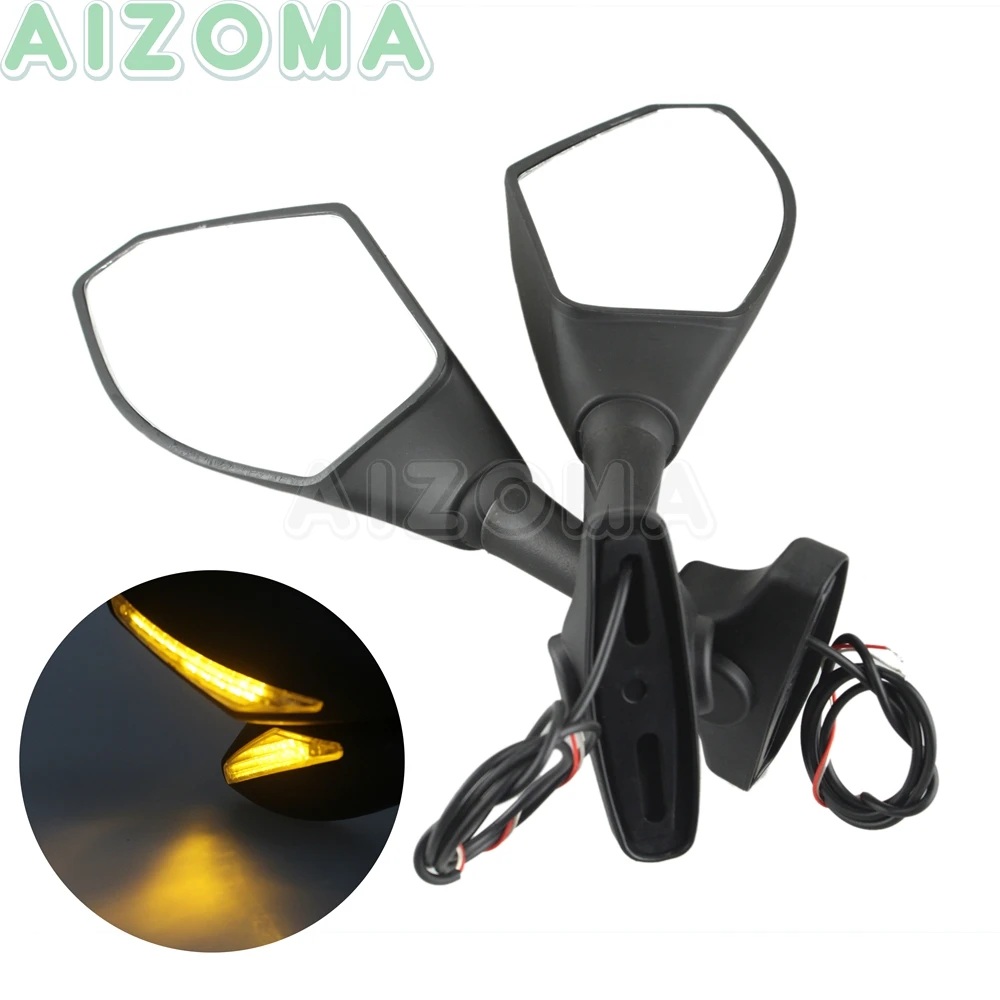Motorcycle Rear View Mirror LED Signal Light Indicator Side Mirrors For Yamaha FZ1 FZ6 FZ6S Fazer 89-12 FZS1000 FZR600 YZF R1/R6 |