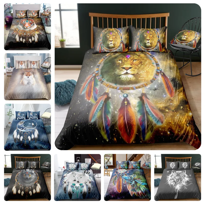 

3D Printing Duvet Cover Bedding Set Modern Tiger Wolf Animal Bed Dream Net Twin Queen King Bedding Sets