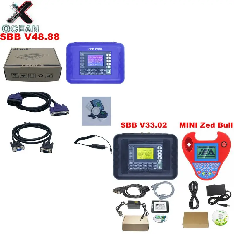 SBB Pro2 V48.88 V48.99 V46.02 + Mini Zed bull Auto программатор ключей Pro 2 48 88 99 Version Bull OBD2 Key