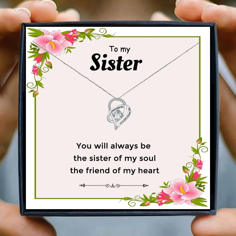 

Gifts for Sister Necklace Women Sisters for Eternity Chain Necklace Gifts for Sister Birthday Jewelry Family Christmas Gift