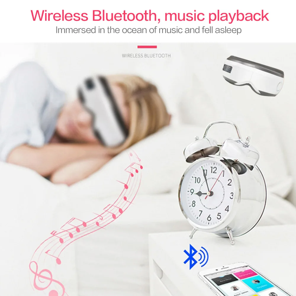 Вибрационные очки Bluetooth Электрический массажер для глаз прибор для ухода за глазами снятия усталости от морщин вибрационный массаж горячий компресс терапия
