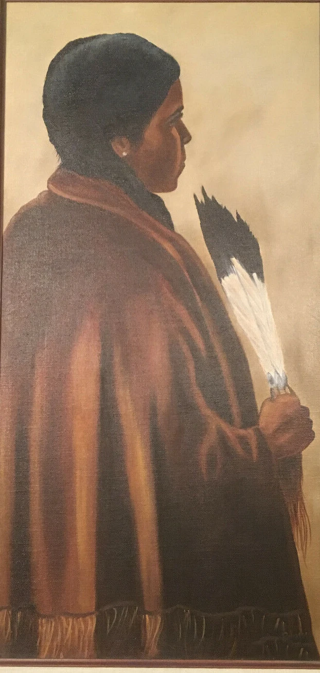 Старый художник ручная роспись на холсте: примитивные жители Европы и Америки