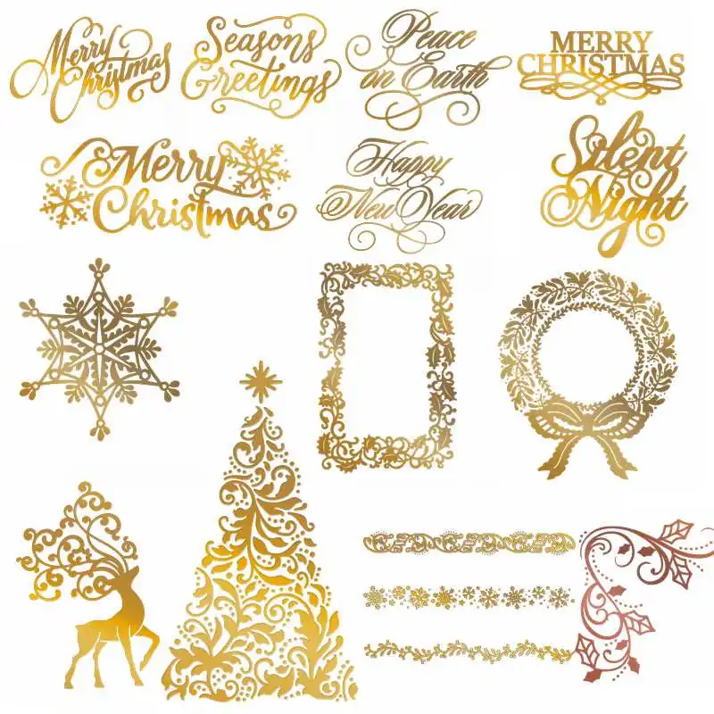 Горячие тарелки из фольги Merry Christmas Олень Снежинка металлические режущие штампы DIY Скрапбукинг фото альбом карты делая новые штампы резки