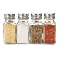 glass seasoning jars square glass pepper container seasoning bottle kitchen outdoor camping seasoning container spice container