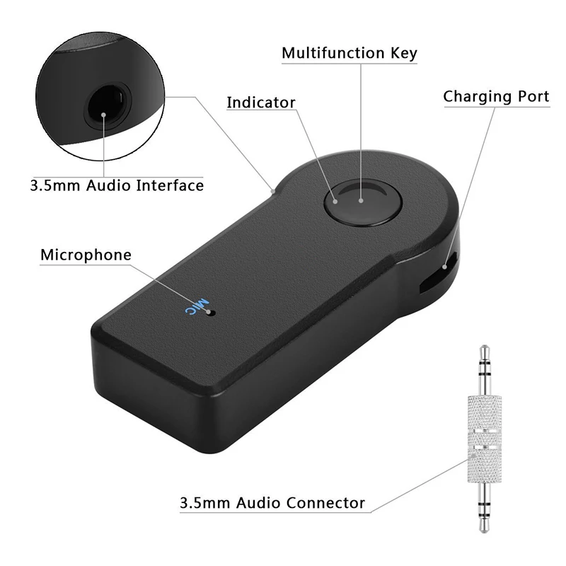 Беспроводной Bluetooth-совместимый приемник адаптер передатчика разъем 3 5 мм для