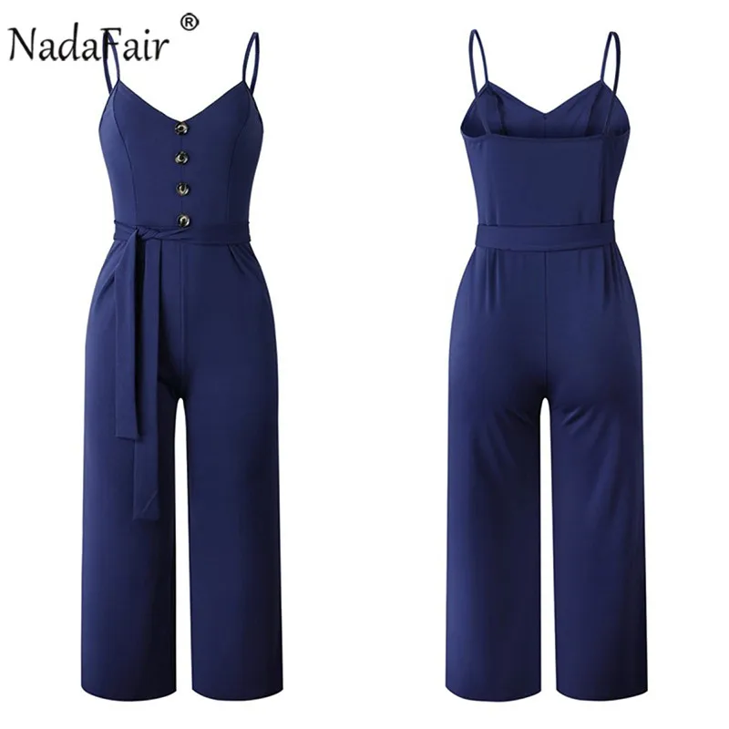 Nadafair сексуальный комбинезон с открытой спиной женский поясом элегантный бандаж