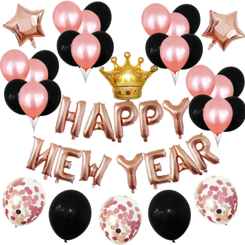 

Празднование Нового года 16-дюймовые буквы с новым годом набор алюминиевых воздушных шаров новогодние праздничные декоративные шары