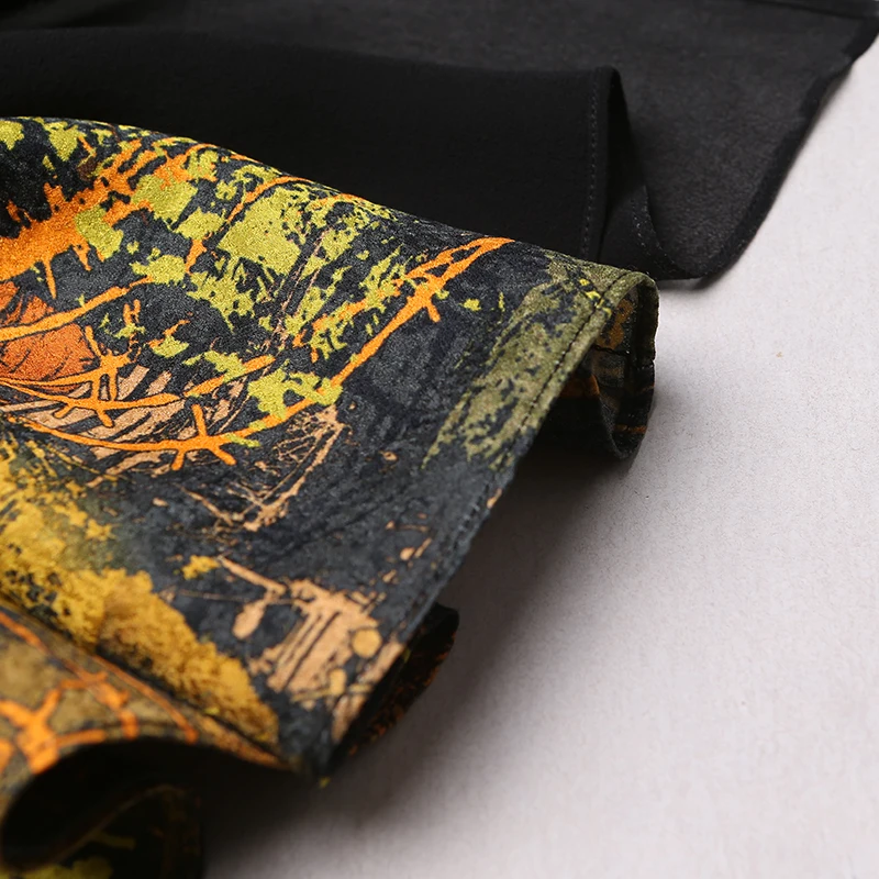 VOA 2020 осеннее модное черное стильное платье с длинным рукавом 5XL комплект из двух