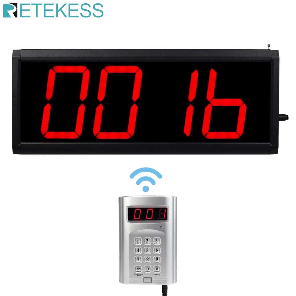 Беспроводная система вызова Retekess ожидания ресторанов передатчик клавиатуры + 1