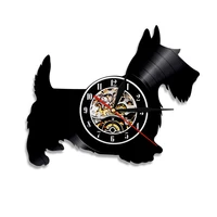 scotty dog vinyl record wall clock scottish terrier puppy dog clock nursery art wall art decor animal gift for pet lover