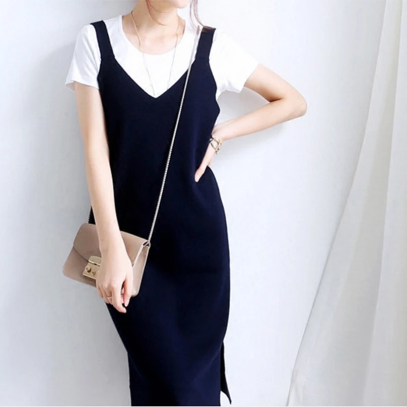 

Women Dresses Cashmere and Wool Blend Knitwear Hot Sale Long Dress Spring 2020 New Fashion Mid-Calf Dress