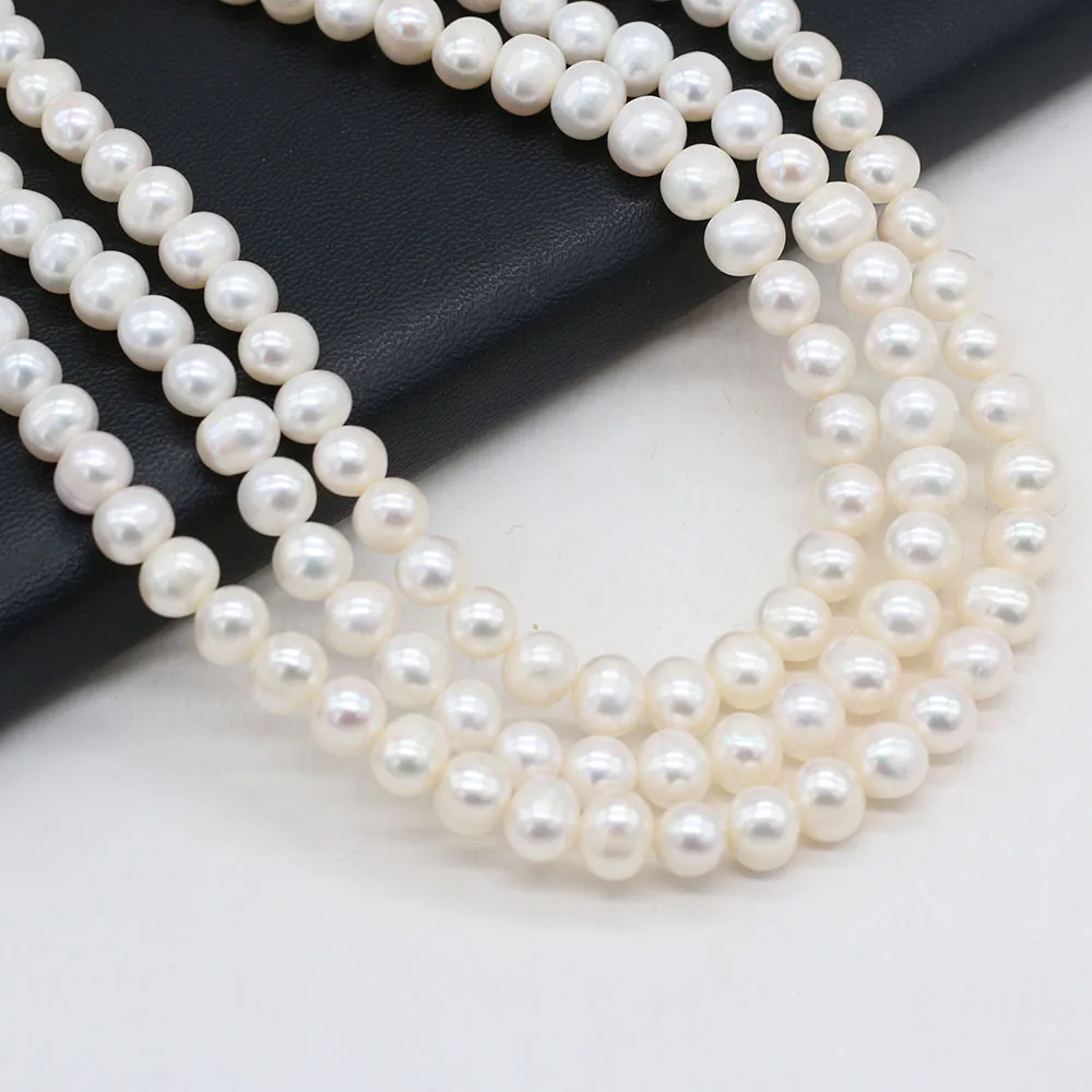 

Hot Selling Natural Pearl Beads Near Round Shape Beads Fashion Charm Beads for Jewelry Making Necklace Bracelet Size 8-9mm