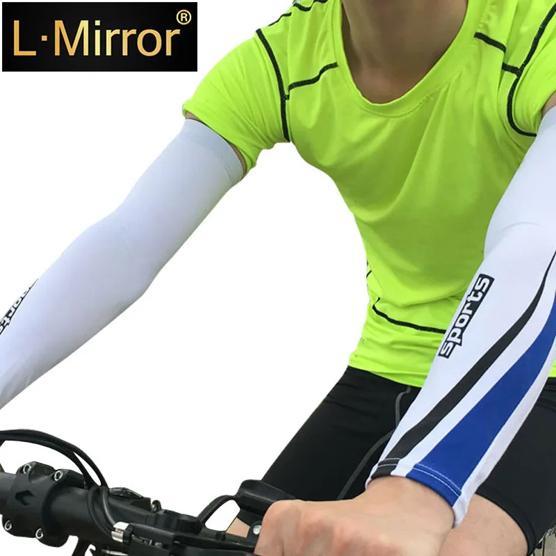 

L.Mirror 1 пара анти-УФ Защита от Солнца рукава сжатия эластичные дышащие противоскользящие баскетбольный шутер Футбол Бег