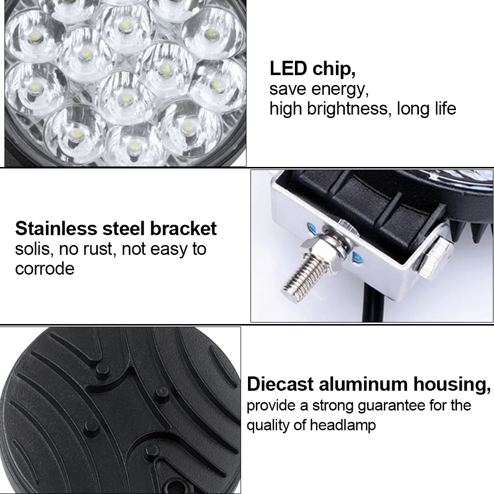 Миниатсветильник светодиодный фонарь для внедорожников и грузовиков 42 Вт -