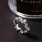 Кольцо женское с кристаллами и бабочками, элегантное простого стиля в Корейском стиле, повседневное Открытое кольцо на указательный палец, аксессуар для женщин, AAA