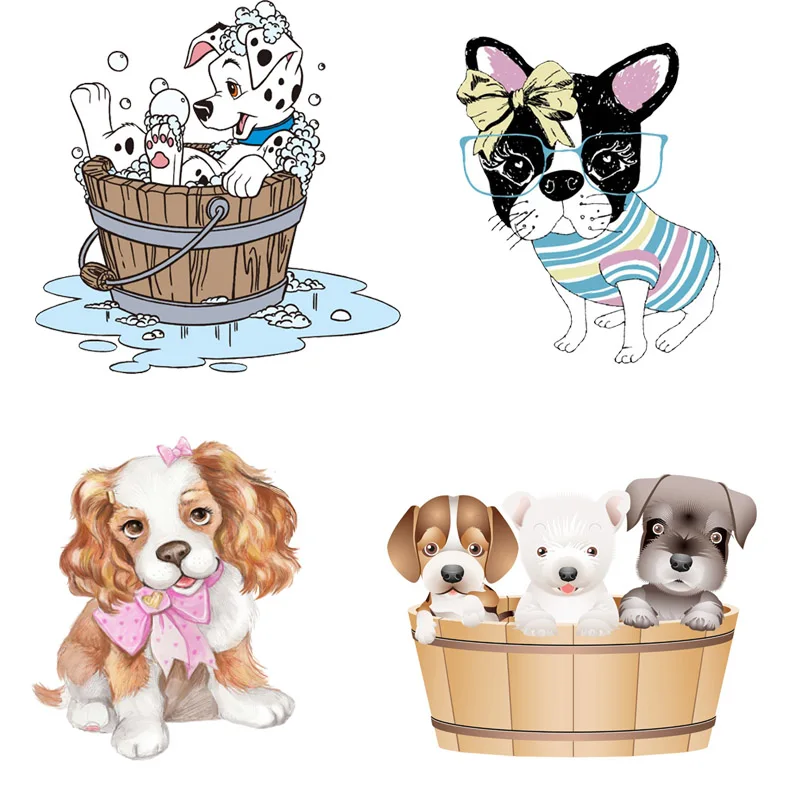 Мультяшная собачья нашивка утюжок для передачи детской одежды термопередача