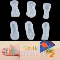 5 styles diy hair clip jewelry casting mold cute cartoon hairpin silicone resin moulds for pendant jewelry making accessories