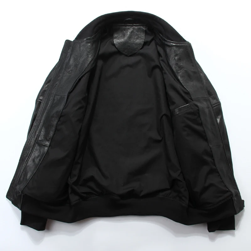 Мужская повседневная бейсбольная куртка из натуральной мягкой овчины